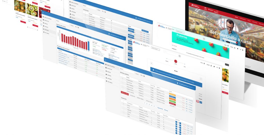 Pantallas de la plataforma Digitaliza tu Mercado 2.0
